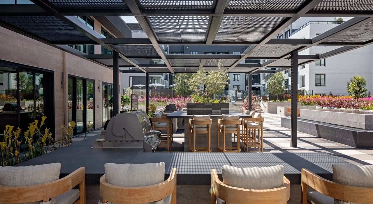 Outdoor grilling and dining area